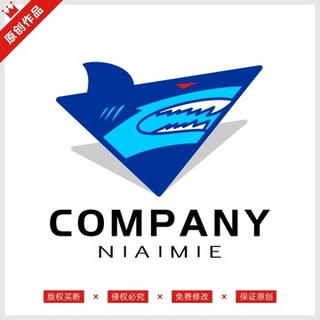 鯊魚漁業(yè)水產標志LOGO