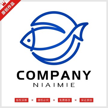 大魚漁業(yè)水產(chǎn)標志LOGO