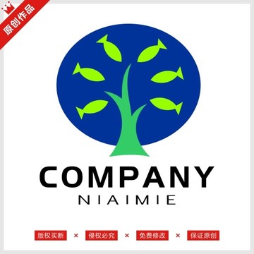 貓糧大樹植物樹標(biāo)志LOGO