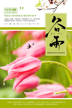 中國風24節(jié)氣之谷雨海報