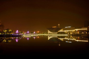 金华施光南音乐广场夜景