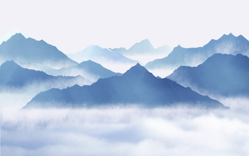 抽象意境水墨山水畫