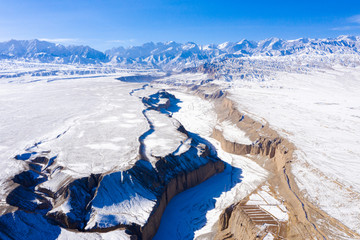 航拍洪水河河谷