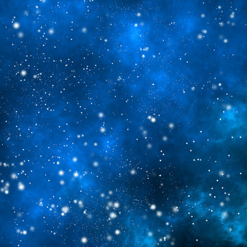 藍色宇宙星空圖