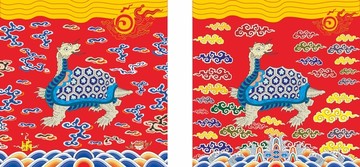 彩繡長(zhǎng)壽龜補(bǔ)子