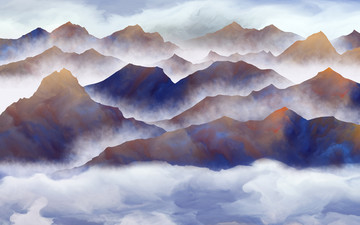 抽象水墨山水畫(huà)