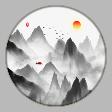 抽象意境水墨畫禪境水墨掛畫
