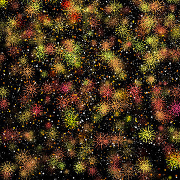 黃橙色雪花星空?qǐng)D
