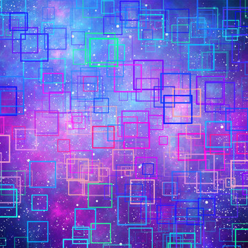 正方形邊框圓圈星空?qǐng)D