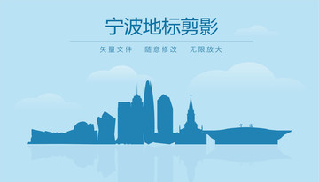 寧波地標(biāo)剪影
