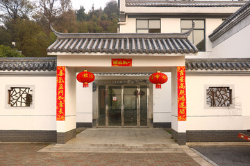 春节中式庭院大门