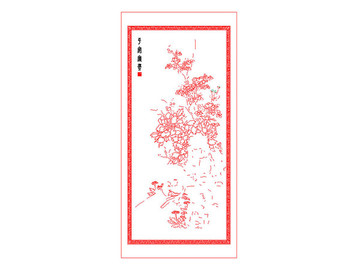 中式玄關(guān)AI線稿平安富貴