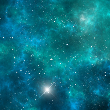 藍綠色星空圖