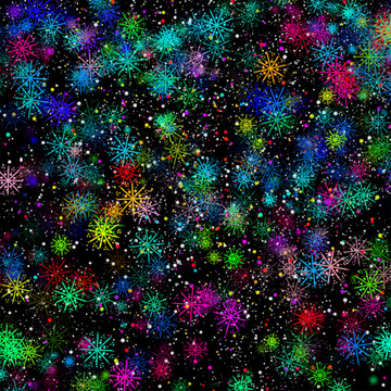 七彩雪花星空?qǐng)D