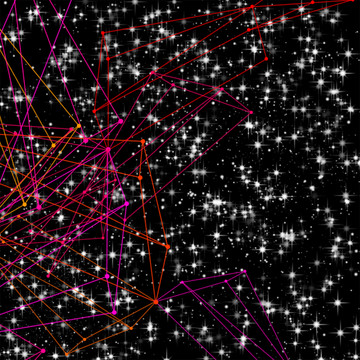 红色科技线条星空图