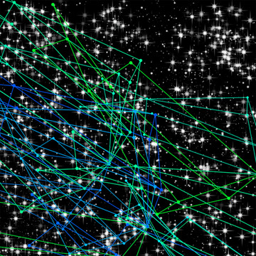 藍(lán)綠色科技線條星空?qǐng)D