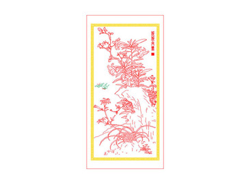 新中式玄關(guān)裝飾畫AI稿欣欣向榮