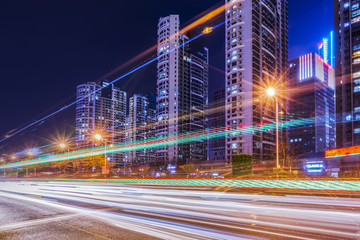 城市道路建筑夜景