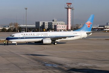 中国南方航空飞机在北京首都机场