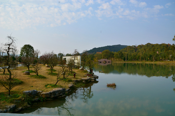 炎帝陵湖畔风景