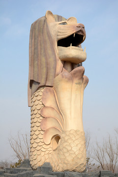 鱼尾狮雕塑