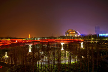 金华燕尾洲婺剧院夜景