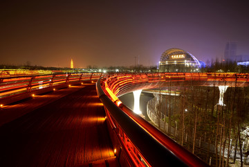 金华燕尾洲彩虹桥夜景