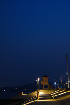 海边夜景背景