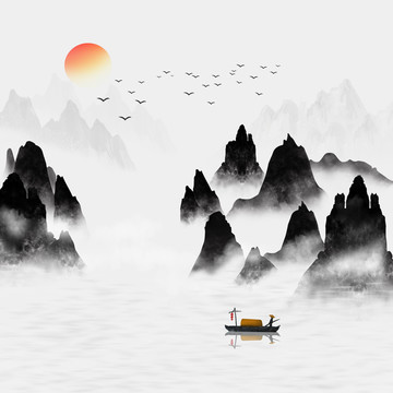 水墨山水畫