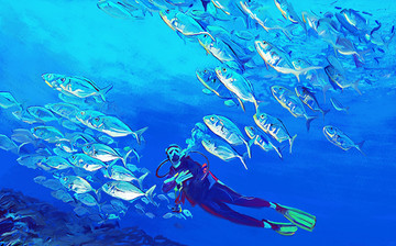 蓝海鱼群