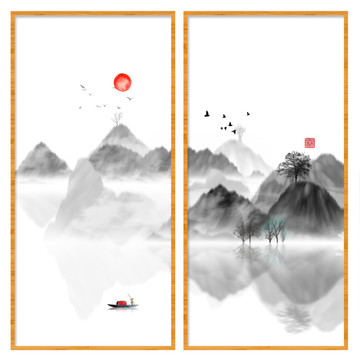 藝術裝飾抽象山水掛畫