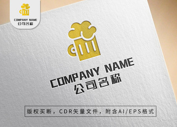 金黄啤酒logo酒吧饮品商标