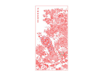 中式裝飾畫(huà)AI線稿玉堂富貴圖