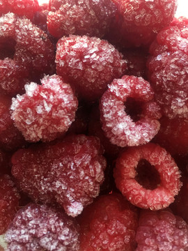 结冰树莓山莓冷冻马林