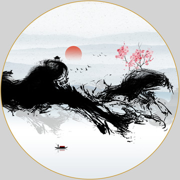 抽象山水裝飾畫(huà)