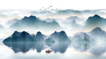 墨韻水墨山水畫