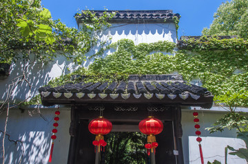 中式建筑门口景观