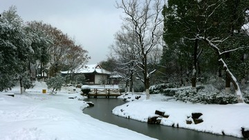 武汉市汉阳月湖公园雪景