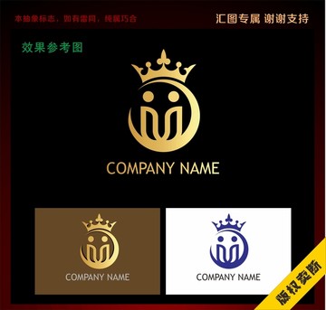 皇冠花朵人物教育標(biāo)志
