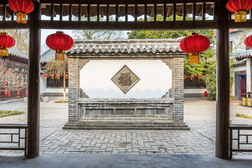 中式庭院影壁墙