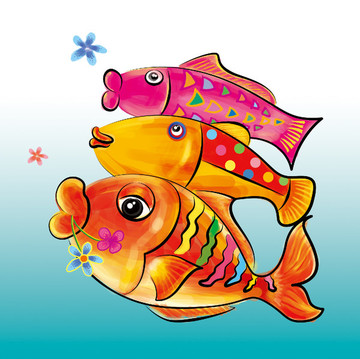 手繪卡通魚