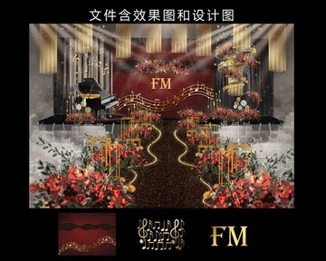 紅金婚禮效果圖