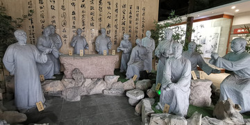 扬州八怪群雕塑像