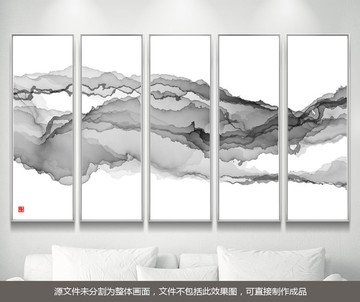 新中式現(xiàn)代水墨畫線條裝飾畫