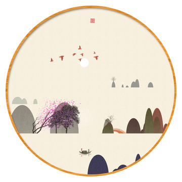 水墨遠(yuǎn)山