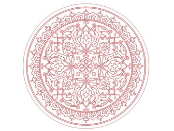 圓形天花板裝飾畫花都清夢ai稿
