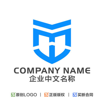 字母MH标志盾LOGO