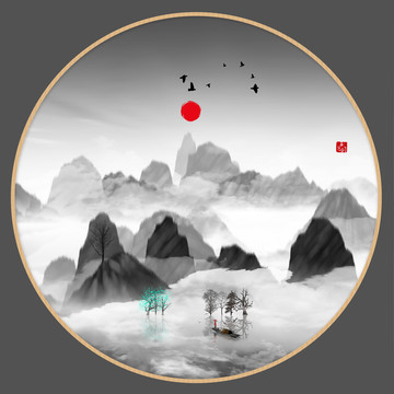 抽象意境水墨畫