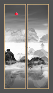 彩色水墨畫(huà)