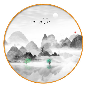 抽象水墨畫